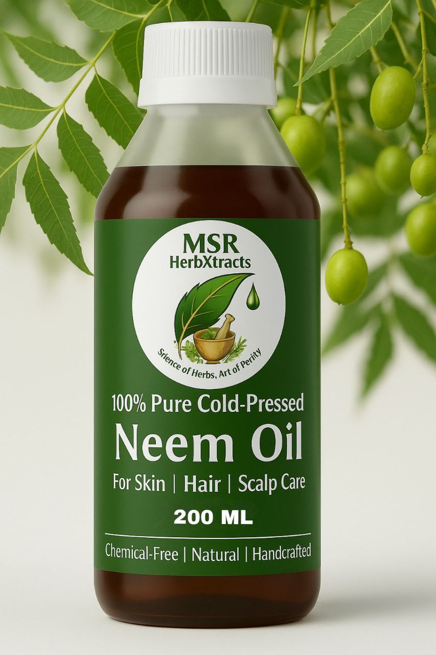 100% Pure Cold-Pressed Neem Oil – Natural Skin, Hair & Scalp Care