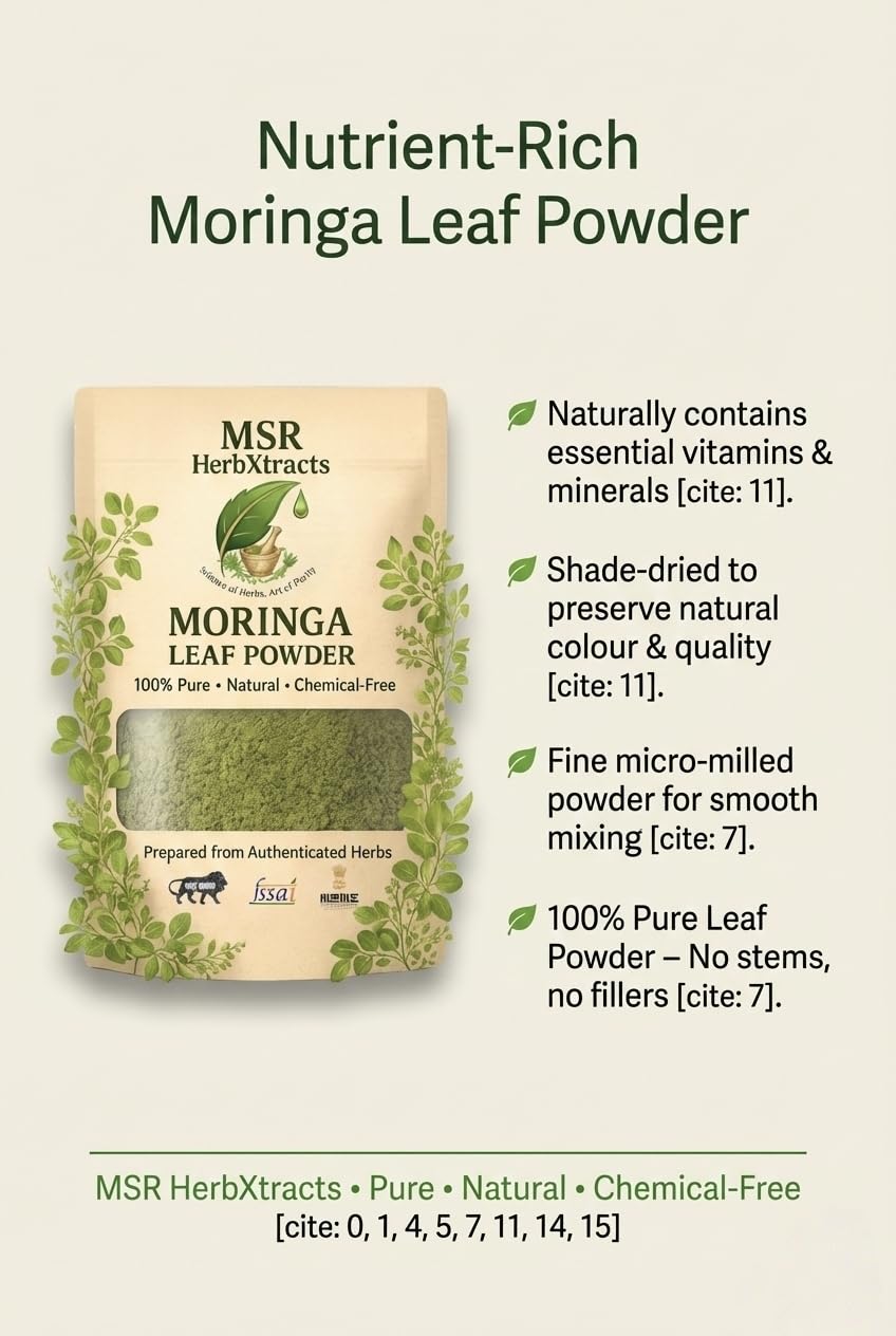 100% Pure Moringa Leaf Powder | Natural & Chemical-Free | Nutrient-Rich Superfood (100g)