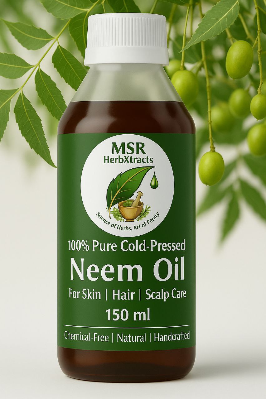 100% Pure Cold-Pressed Neem Oil – Natural Skin, Hair & Scalp Care