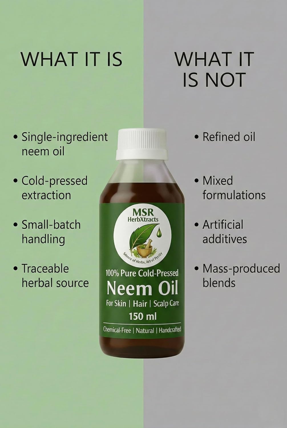 100% Pure Cold-Pressed Neem Oil – Natural Skin, Hair & Scalp Care (150 ml)