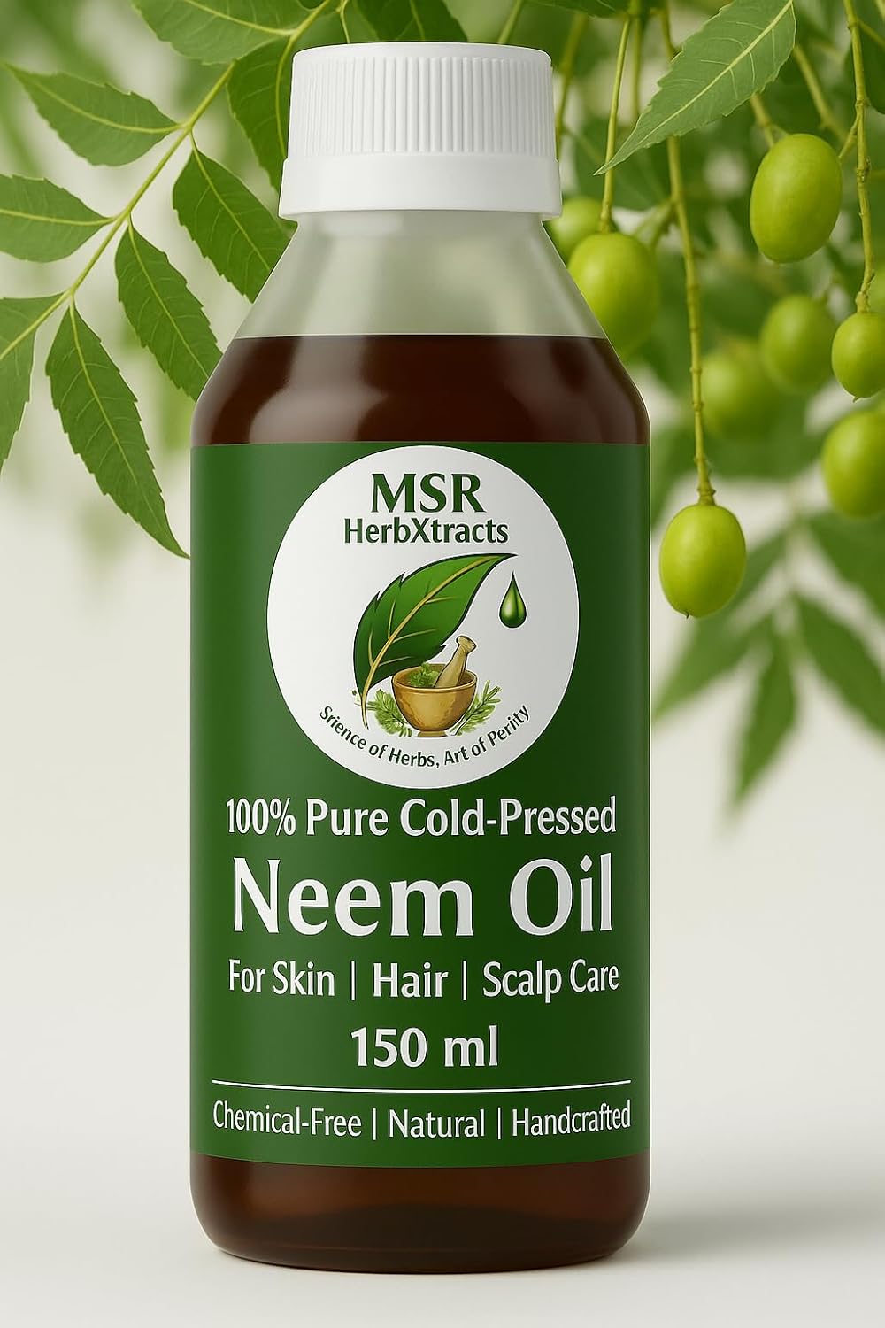 100% Pure Cold-Pressed Neem Oil – Natural Skin, Hair & Scalp Care (150 ml)