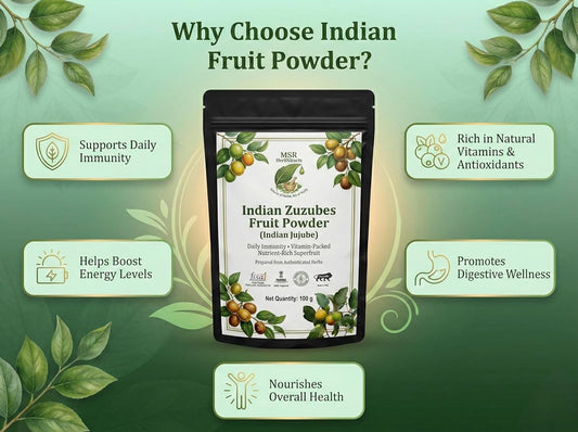 Indian Zuzubes Fruit Powder (Ber Fruit/Indian Jujube Powder) | Daily Immunity & Energy | Vitamin-Rich Natural Superfruit | 100 g