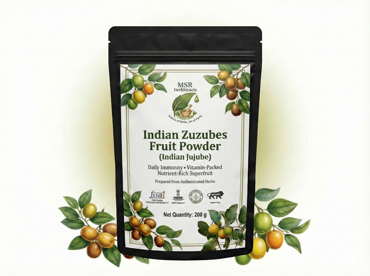 Indian Zuzubes Fruit Powder (Ber Fruit/Indian Jujube Powder) | Daily Immunity & Energy | Vitamin-Rich Natural Superfruit